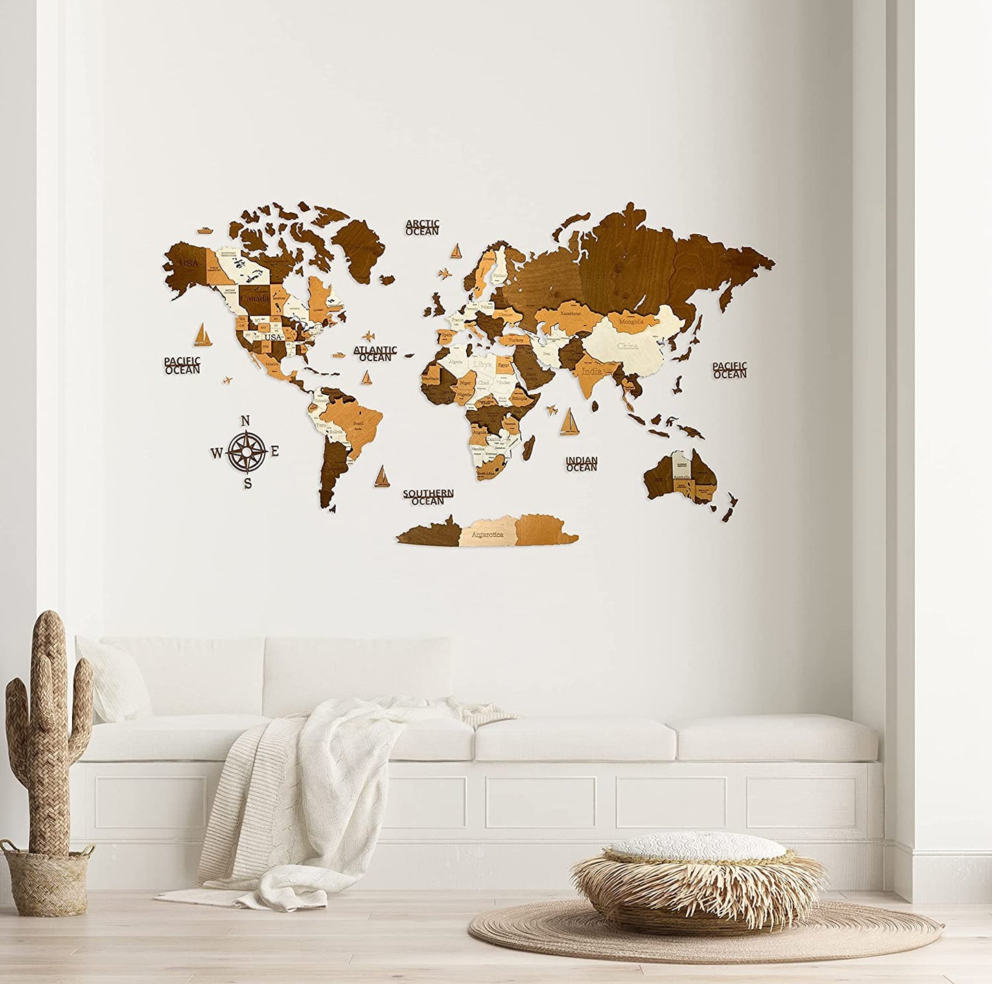 Woodvio™ 3D Wooden World Map - UK