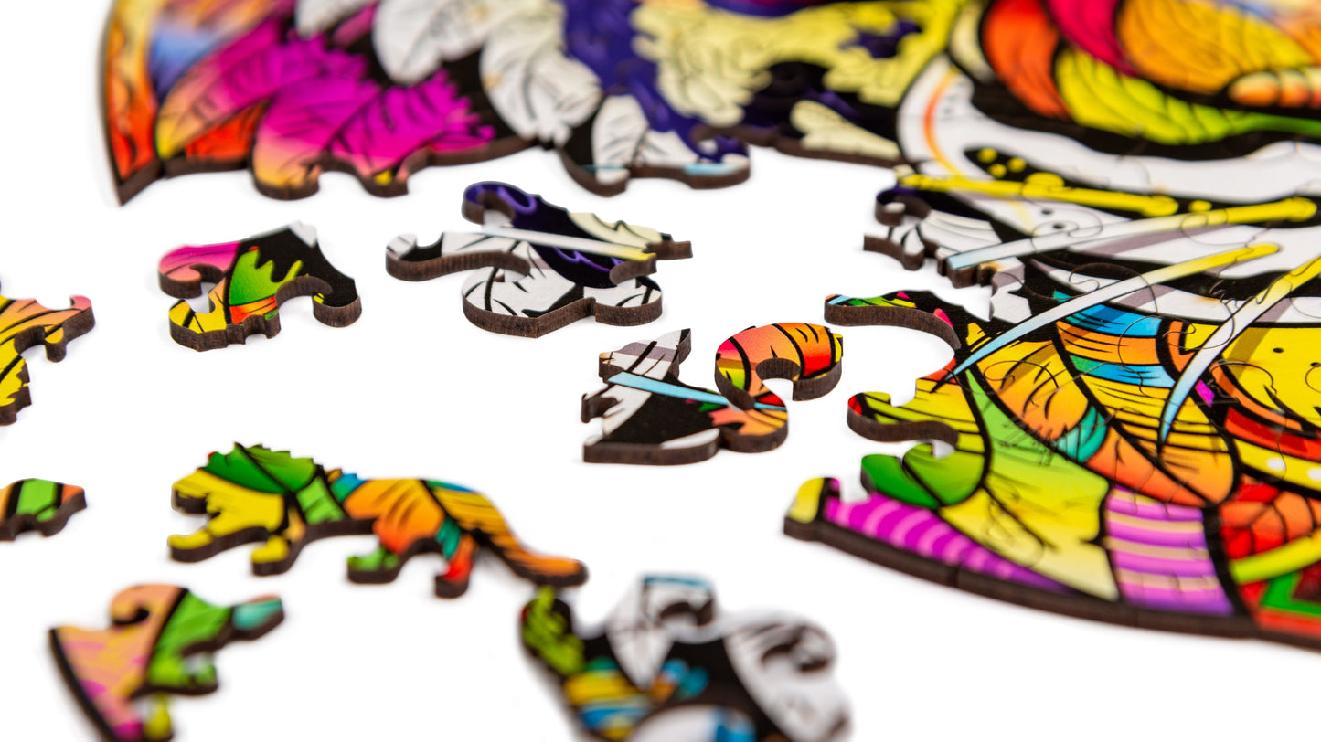 Woodvio™ Tiger Wooden Jigsaw Puzzle (38 x 34 cm) UK