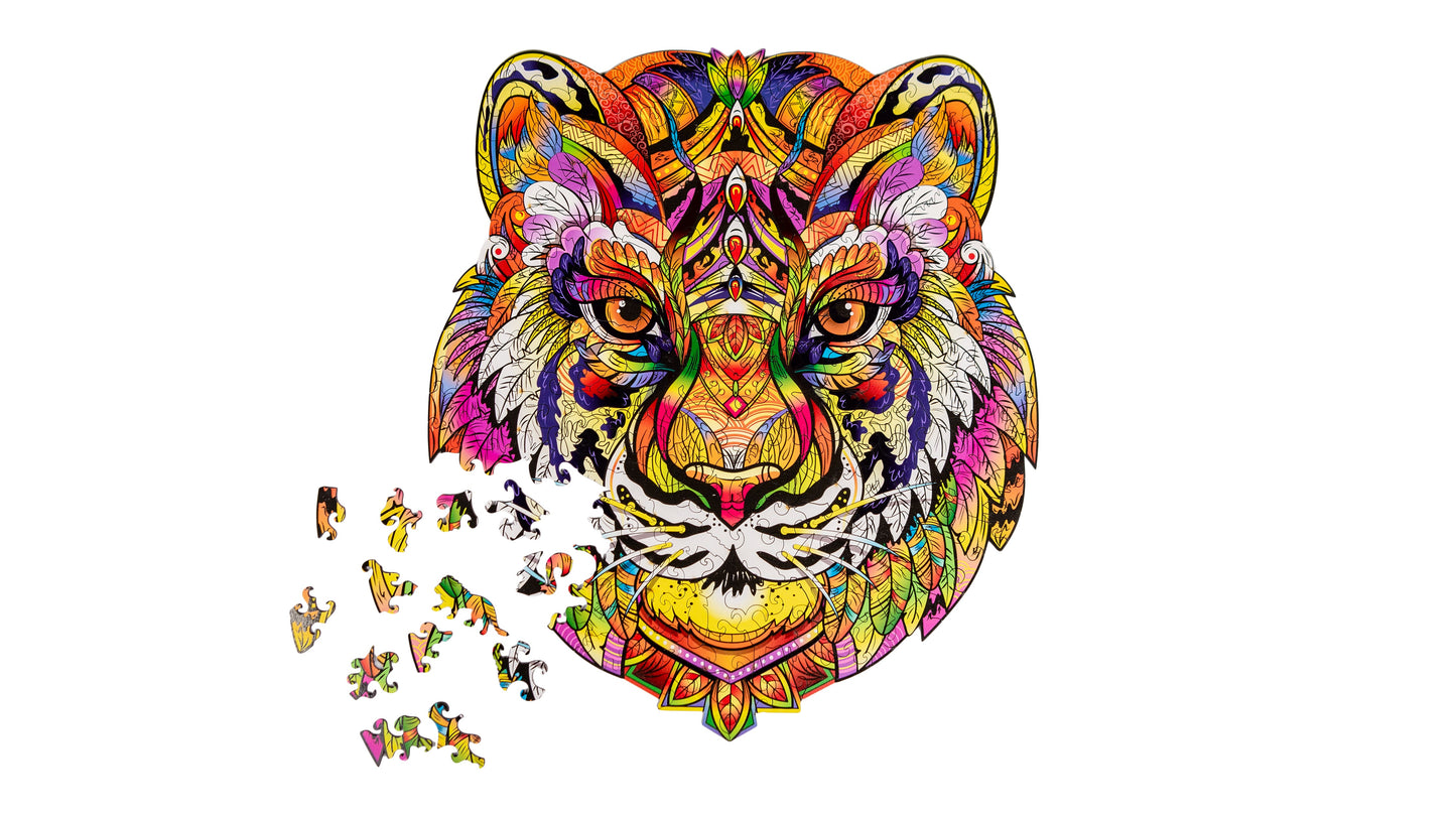 Woodvio™ Tiger Wooden Jigsaw Puzzle (38 x 34 cm) UK