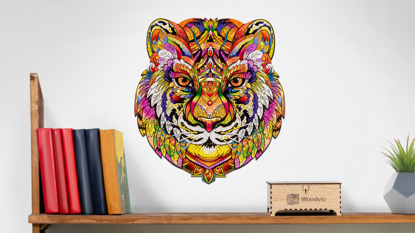 Woodvio™ Tiger Wooden Jigsaw Puzzle (38 x 34 cm) UK