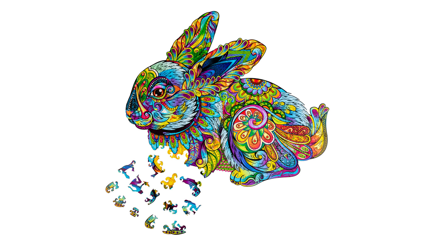 Woodvio™ Hare Wooden Jigsaw Puzzle (44 x 38 cm) UK