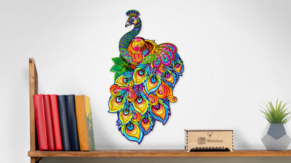 Woodvio™ Peacock Wooden Jigsaw Puzzle (54 x 30 cm) UK