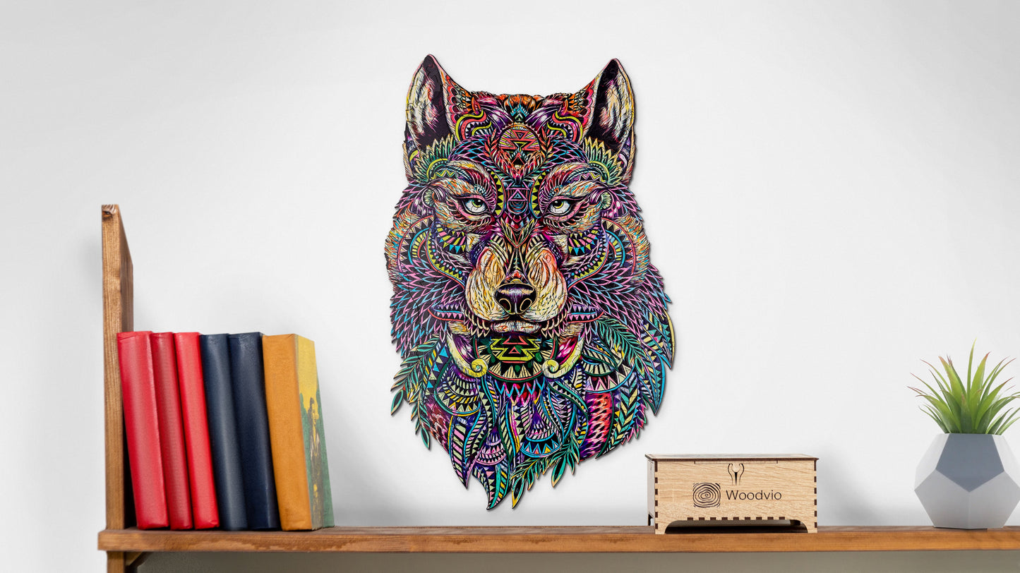 Woodvio™ Wolf Wooden Jigsaw Puzzle (48 x 30 cm) UK