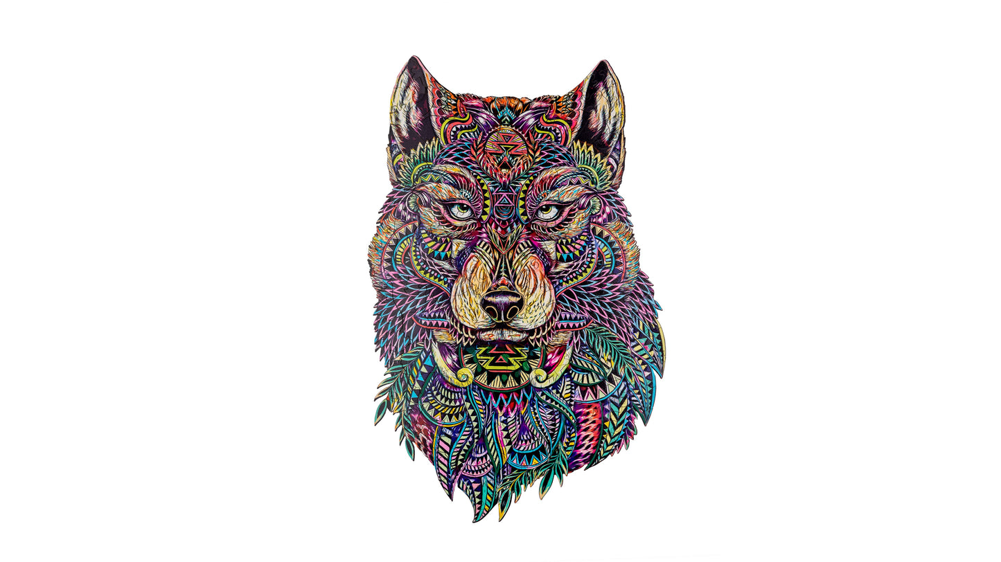 Woodvio™ Wolf Wooden Jigsaw Puzzle (48 x 30 cm) UK