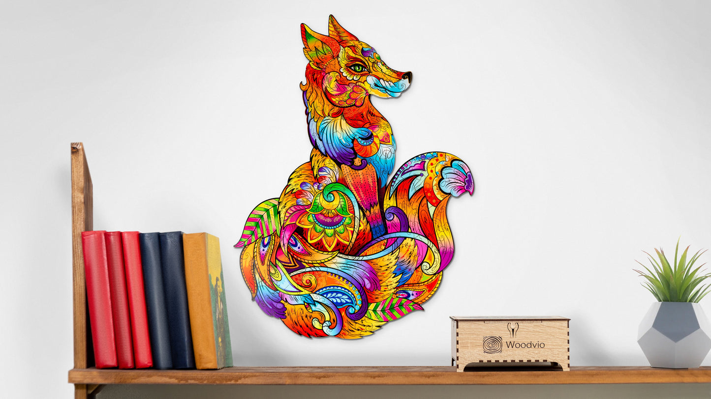 Woodvio™ Fox Wooden Jigsaw Puzzle (42 x 38 cm) UK