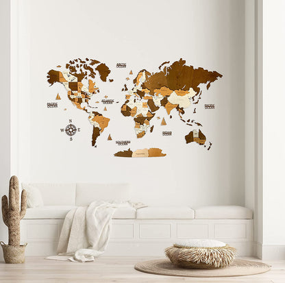 Woodvio™  3D Wooden World Map - UK