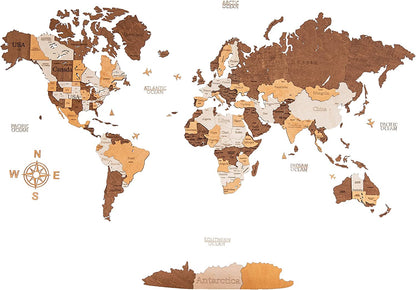 Woodvio™  3D Wooden World Map - UK