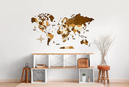 Woodvio™  3D Wooden World Map - UK