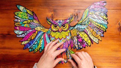 Woodvio™ Owl Wooden Jigsaw Puzzle (32 x 49 cm) UK