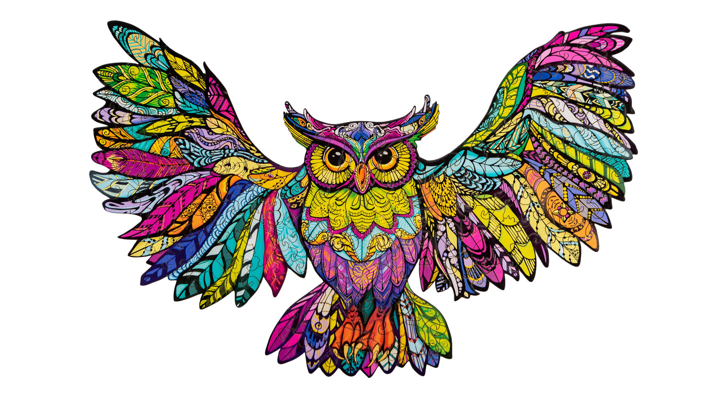 Woodvio™ Owl Wooden Jigsaw Puzzle (32 x 49 cm) UK