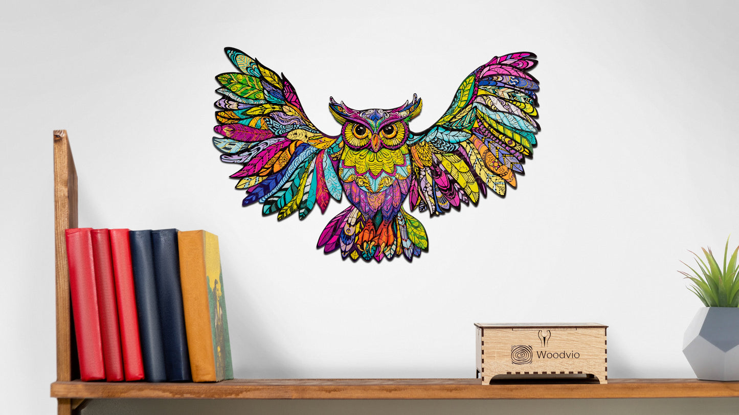 Woodvio™ Owl Wooden Jigsaw Puzzle (32 x 49 cm) UK