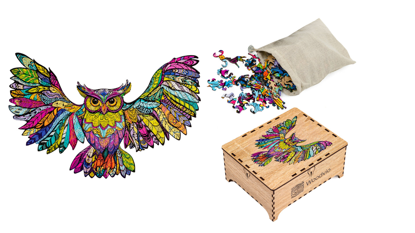 Woodvio™ Owl Wooden Jigsaw Puzzle (32 x 49 cm) UK