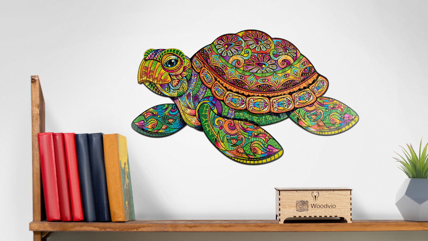 Woodvio™ Turtle Wooden Jigsaw Puzzle (31 x 52 cm) UK